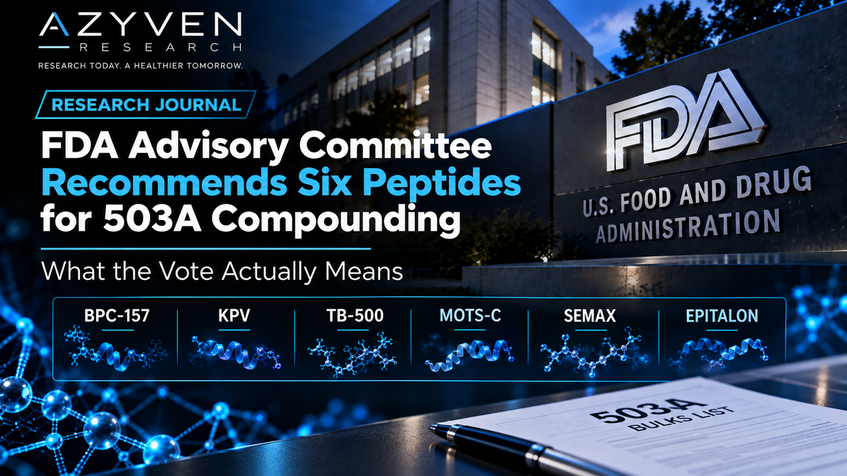 FDA Advisory Committee 503A peptide vote — Azyven Research Journal