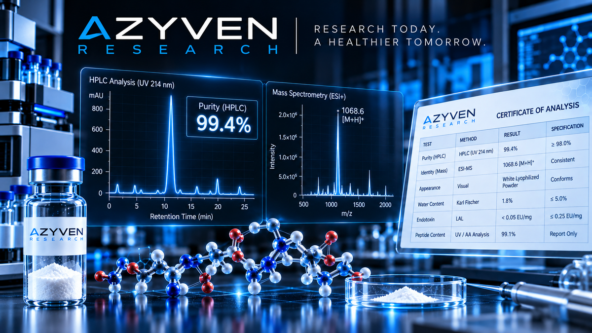 Peptide COA purity — HPLC, mass spectrometry and analytical documentation