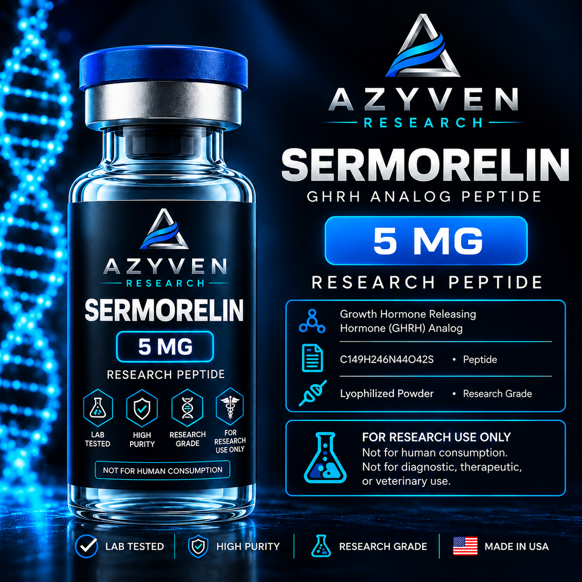 Sermorelin — 5 mg & 10 mg